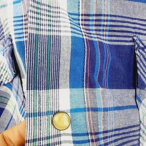 Wrangler Pearl Snap Red Button down Long sleeve Plaid Shirt Men'sXLT - Picture 3 of 7